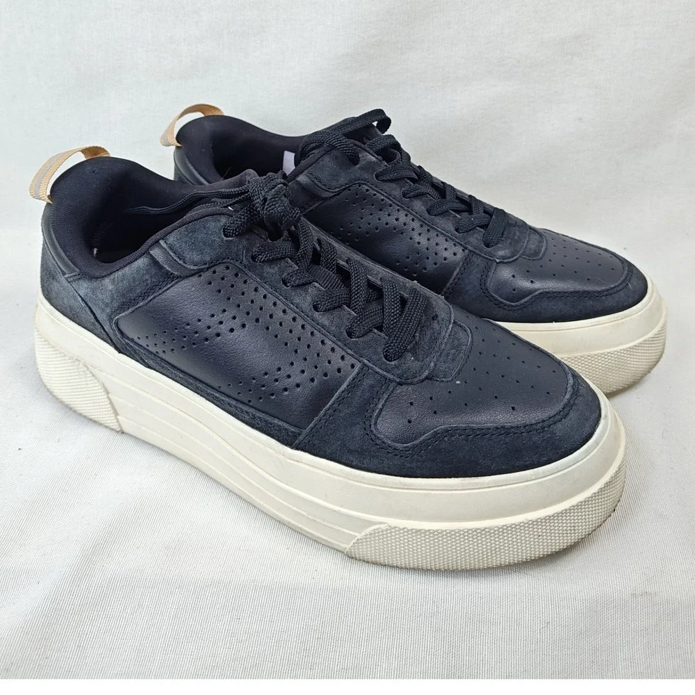 Le Tigre Midtown Low Sneakers Women's  8M Black Leather‎ Platform Shoes